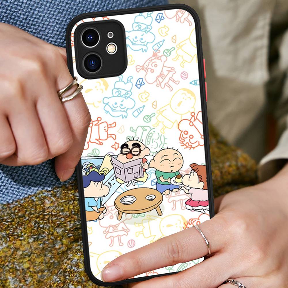 Аниме Крейон Шин-чан Матовый прозрачный чехол для телефона Для IPhone Case 16 15 14 13 12 11 Pro Max X XS Max Plus