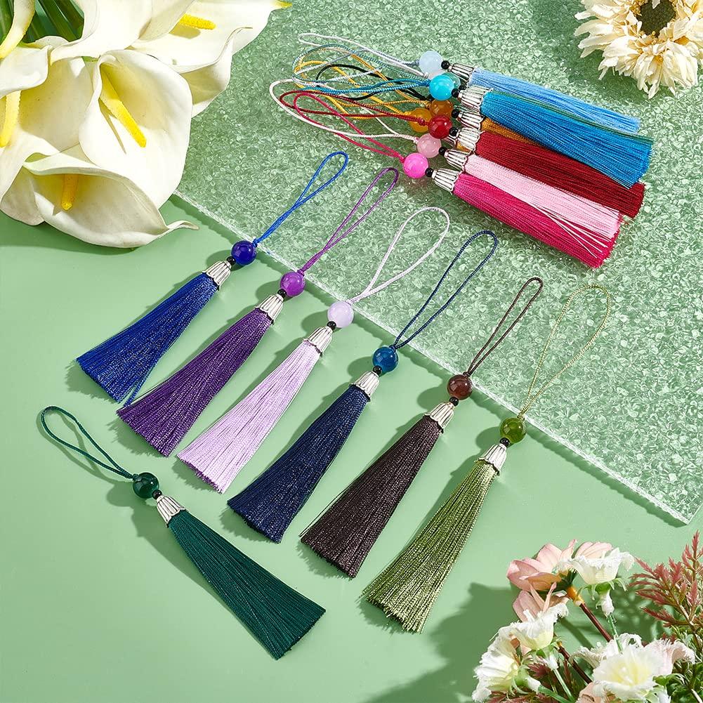 PandaHall 17 34 Pieces Tassel Fringe Chinese Knot Handmade Car and Other Handmade Colors, Charms, Materials, Curtains, Keychains, Charms, Graduations,