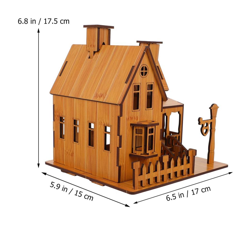 HOLIDYOYO 3D-пазл, Деревянная модель дома, Пазл-конструктор модели виллы, Набор для творчества для начальной школы, Подарок