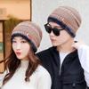 Men's Knitted Winter Beanie Scarf Set - Warm Velvet Lined for Outdoor Cycling Cold Protection