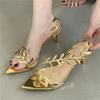 Street Style Fashion PVC Transparent Pointed Toe Women Sandals Street Prom Thin Heels Shoes Summer Zapatos De Mujer