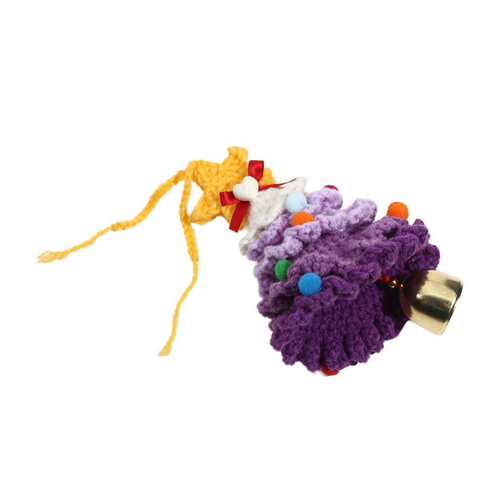 Yarn Crochet Christmas Tree Bell Pendant for Christmas New Year Carnival Party Homeschool Bar KTV Car Decoration Gifts