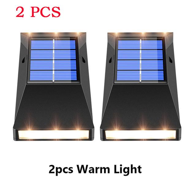 Светодиодный солнечный свет, открытый водонепроницаемый, 6 светодиодов, автоматическое включение ночью, на солнечной энергии, настенный светильник для украшения патио, сада