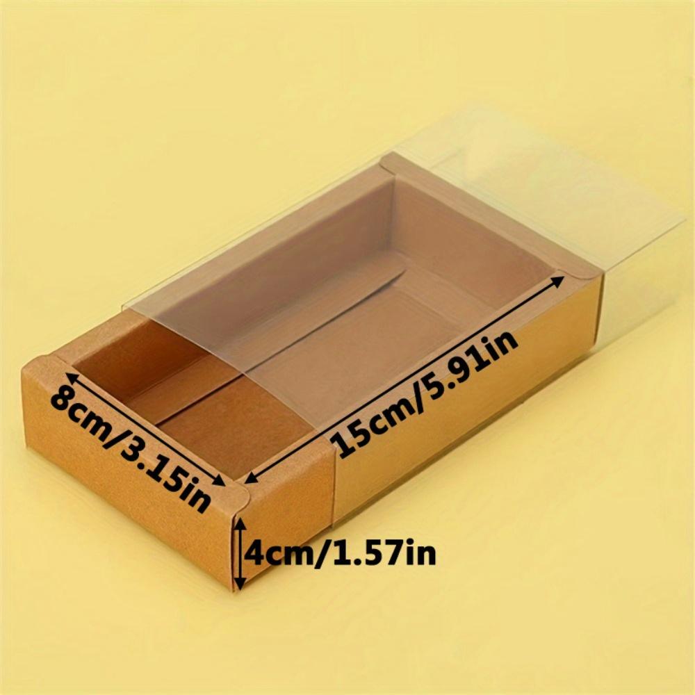 8 шт. выдвижных подарочных коробок, простые однотонные коробки из крафт-бумаги с окошком, праздничная упаковка для небольших подарков, коробки-ящики, подарочные коробки на день рождения, подарки невесте