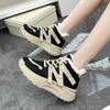 Женские зимние теплые кроссовки на платформе, зимние ботинки, женские повседневные плюшевые туфли, хлопковые женские ботинки, уличные женские теплые кроссовки