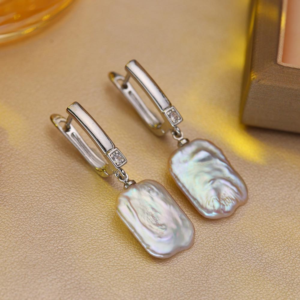 Серьги SENIKO с натуральным пресноводным большим жемчугом в стиле барокко, модные серьги-капли с кубическим цирконием и жемчугом для женщин, вечерние ювелирные изделия