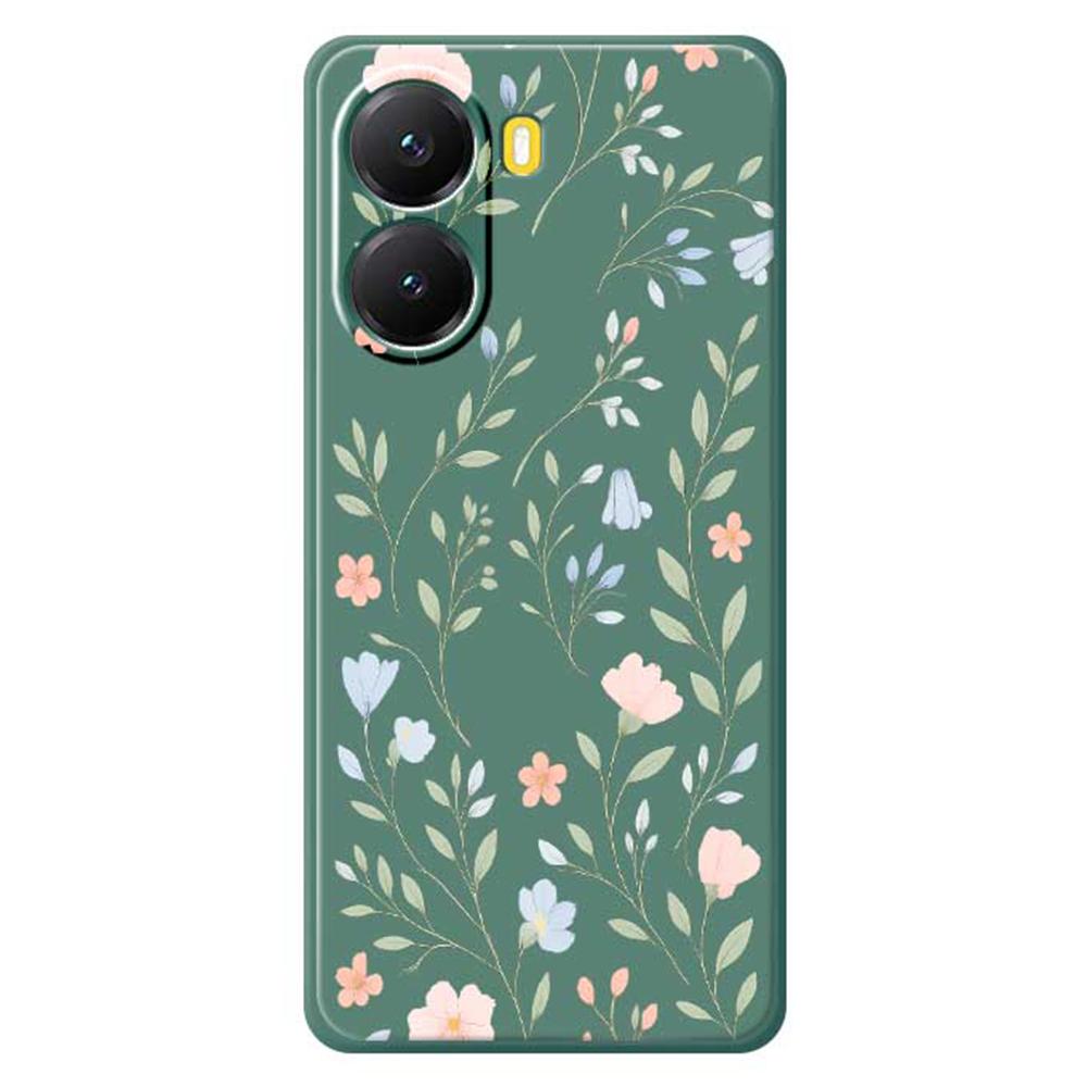 For Xiaomi Redmi Turbo 4 5G/Poco X7 Pro 5G Case Pink Blue Flowers Pattern Printing Straight Edge TPU Phone Back Cover