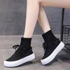 Fashion Summer Knitted High Top Ankle Boots Women's High On Platform Shoes Casual Elasticity Y2k Fashion Daily Routine Ladies Footwear