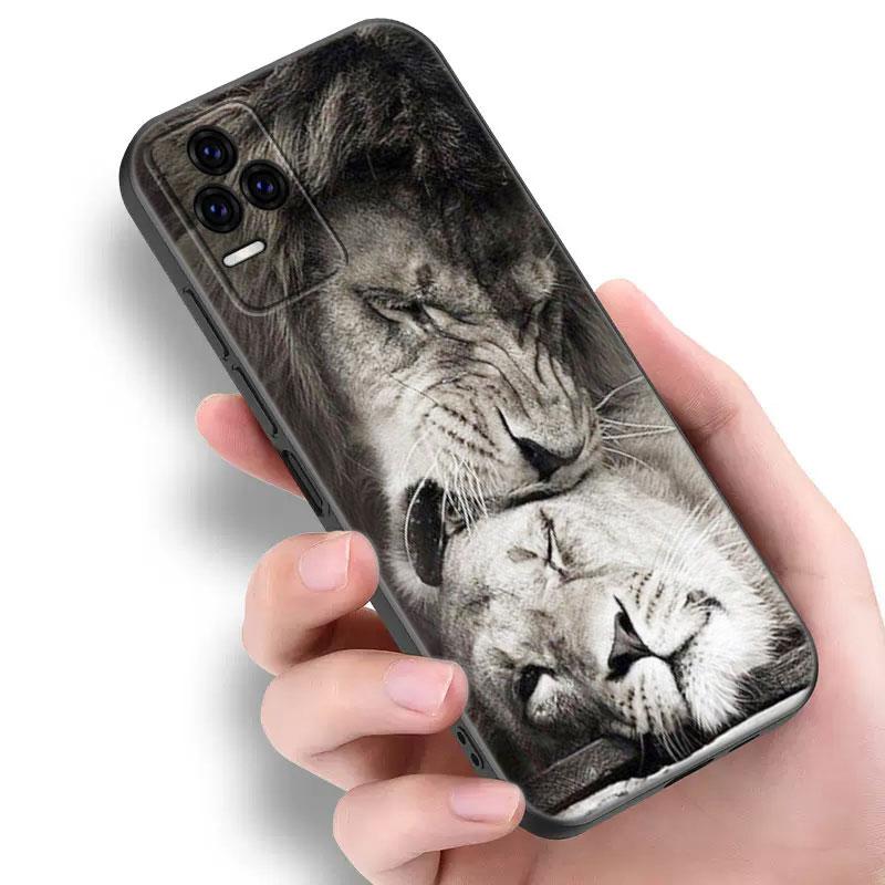 Силиконовый чехол для телефона Animal Lion Black для Xiaomi Redmi 7A 8A 9A 10A 11A 9C 10C 12C 13C 11 Prime A1 A2 Plus 12 4G Note 9T 12R