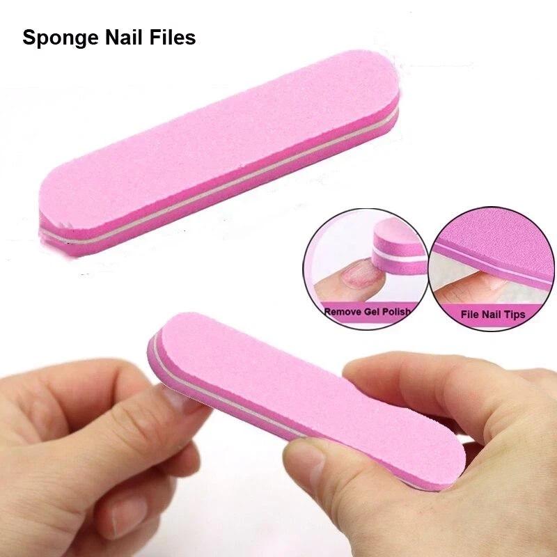 Nail Buffer Pink Easy-to-Hold Rectangular Fine Sand Buffing Block for Salon Grade Home Nail Polishing Care
