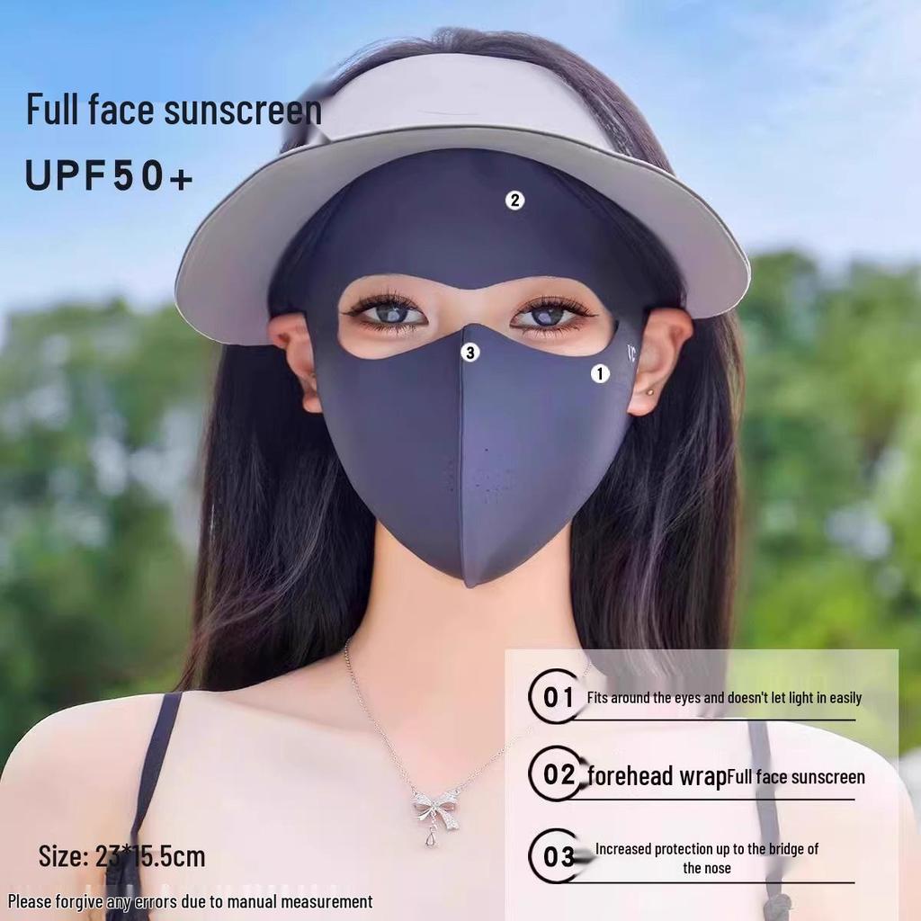 2025 Полный фейскини: Маска для защиты от УФ-излучения высокой ценности, дышащая и с защитой уголков глаз для лета