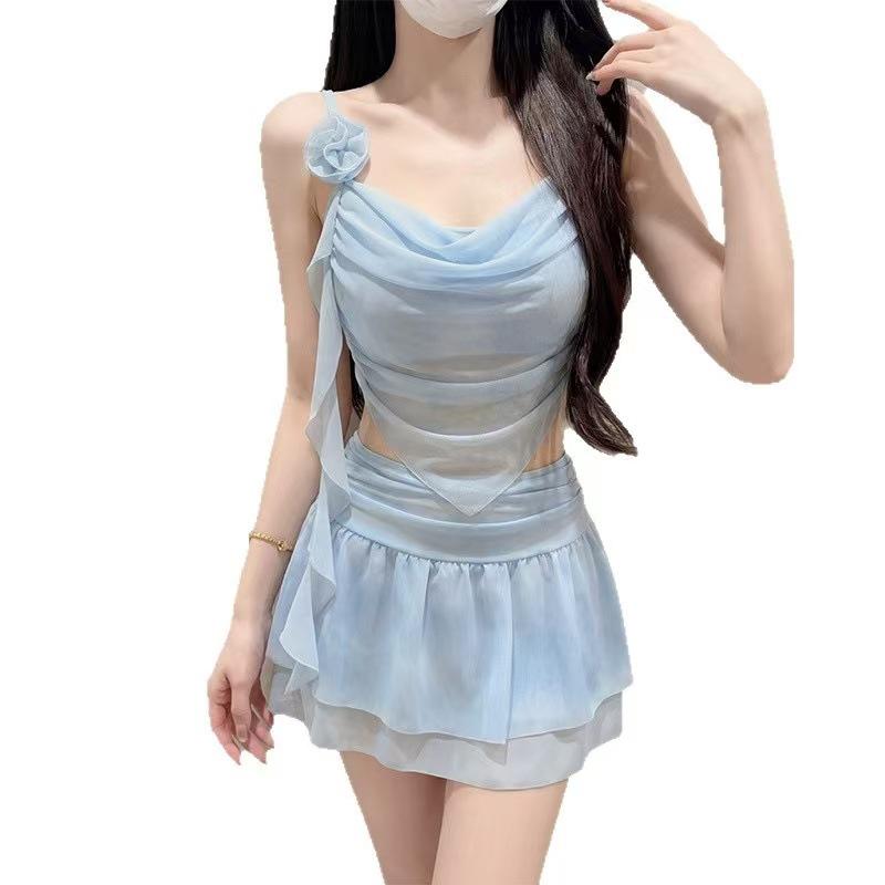 Swimsuit women's split two-piece suit fashionable tie-dye sweet pure wind thin hot spring swimsuit women's seaside vacation