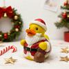 Christmas Duck Figurine Santa Claus Reindeer Elf Snowman Duck Statue Resin Animal Sculpture Xmas Holiday Party Tabletop Decoration Ornament