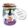 Ghost In A Clear Jar Witch Hat Ghost Holding Pumpkin Resin Figurine Statue Sculpture Home Office Desktop Decoration Ornament Halloween Gift