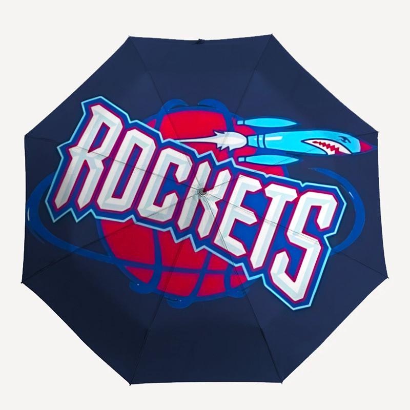 Автоматический складной зонт Rockets Basketball - Легкий, выдвижная конструкция с 8 спицами, прочный, идеально подходит для приключений на свежем воздухе, модный