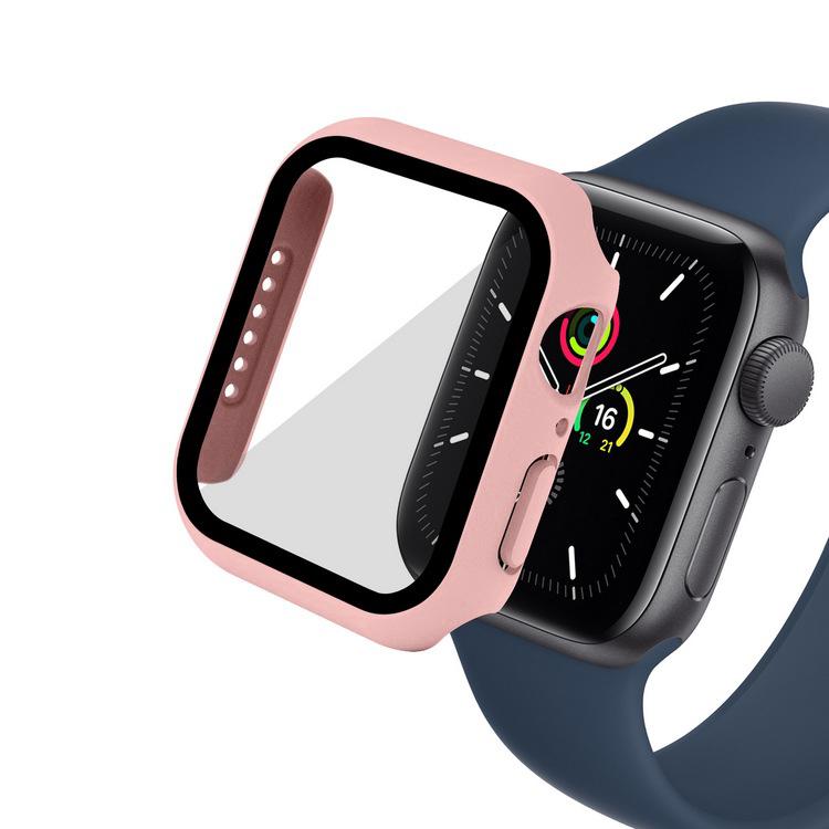 Стекло + чехол для Apple Watch, чехол серии 44/40/41/45/42/38 мм, аксессуар для iWatch, защитная пленка для экрана Apple watch 8 7 6 SE 5 3