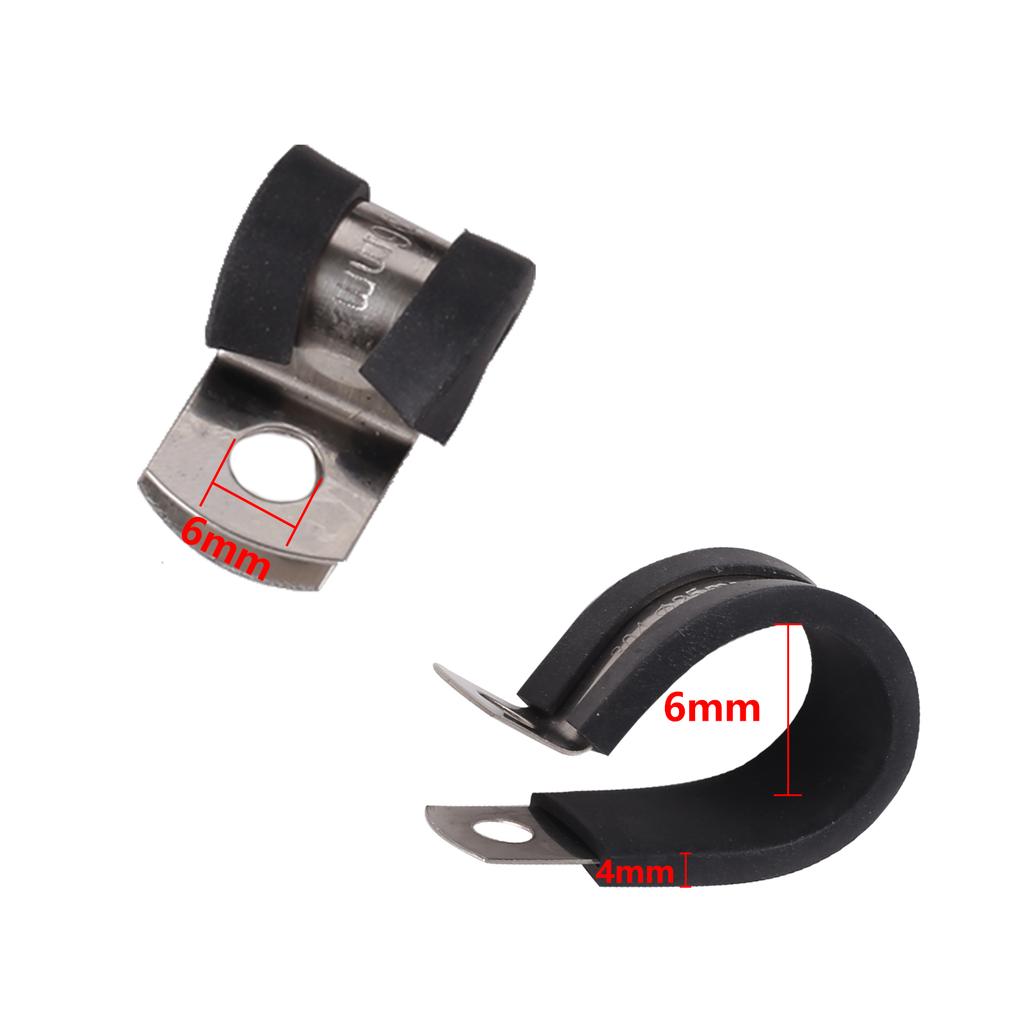 10Pcs Rubber Lined P Clips Wiring Hose Clamp Pipe Cable Mounting Fix Fasteners Hardware Electrical Fittings Water Pipe Bracket