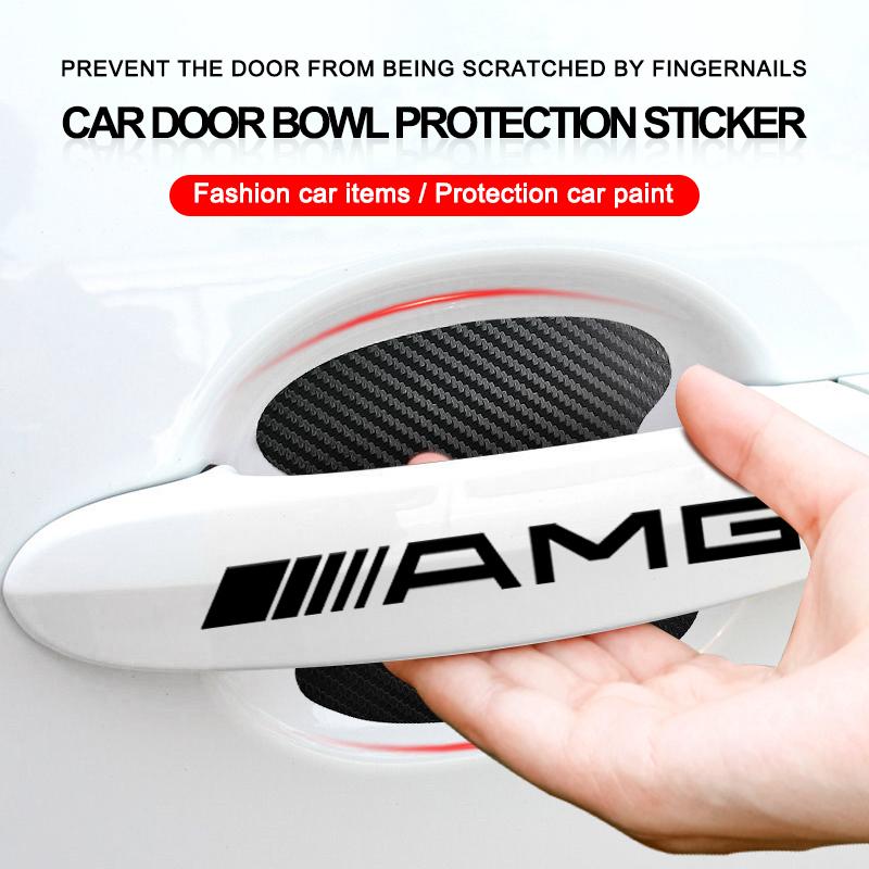 Наклейка на дверь автомобиля Углеродное волокно Царапины Защитная пленка для ручки автомобиля Для Mercedes Benz AMG GLE GLS GLC CLA GLB ML C500 C200 C300 W204 W206 W212 W203
