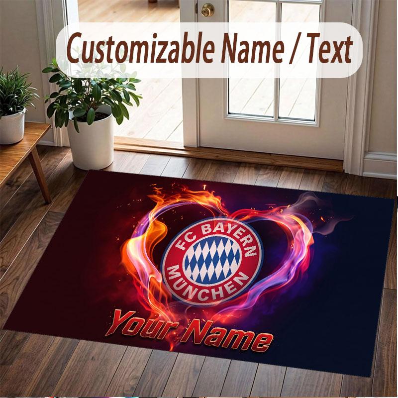 Custom Rug Bayern Munich Pattern Print Name Text Soft Non‑Slip Floor Carpet for Home Indoor Decoration
