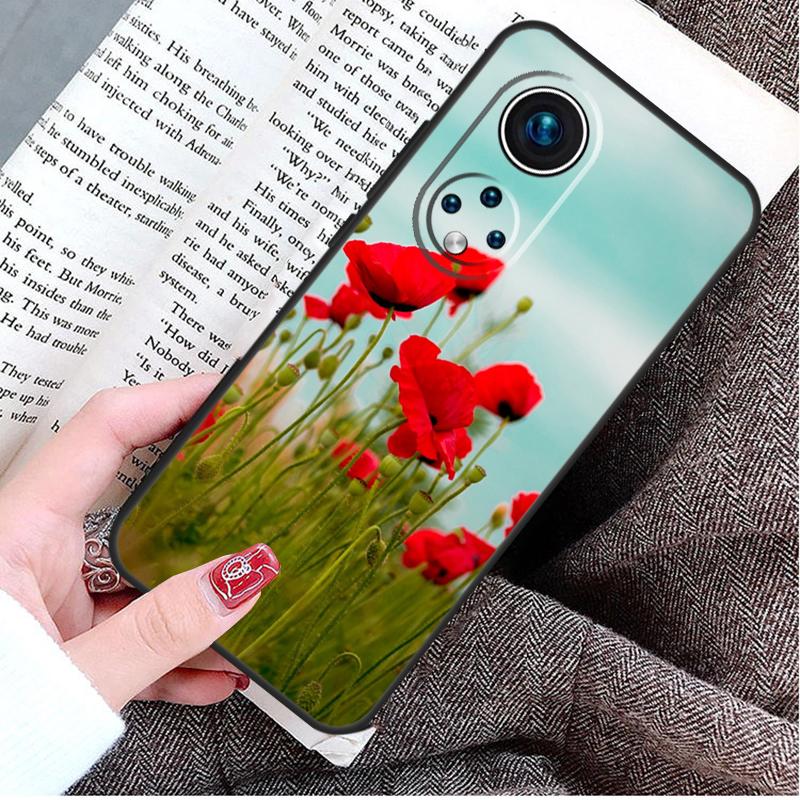 Красный Цветок Мака Чехол Для Honor Magic 8 6 7 Lite Honor 400 200 Pro 50 70 90 X8c X8b X9a X9c X9b X9d Win Чехол