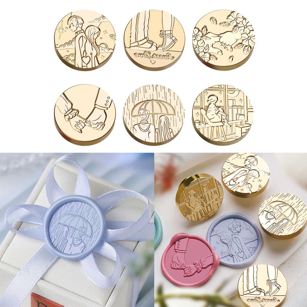 Wax Seal Stamp Head for Seal Envelope Invitation Scrapbooking Round Wax Seal Stamp Head Replacement Brass Stamp Head