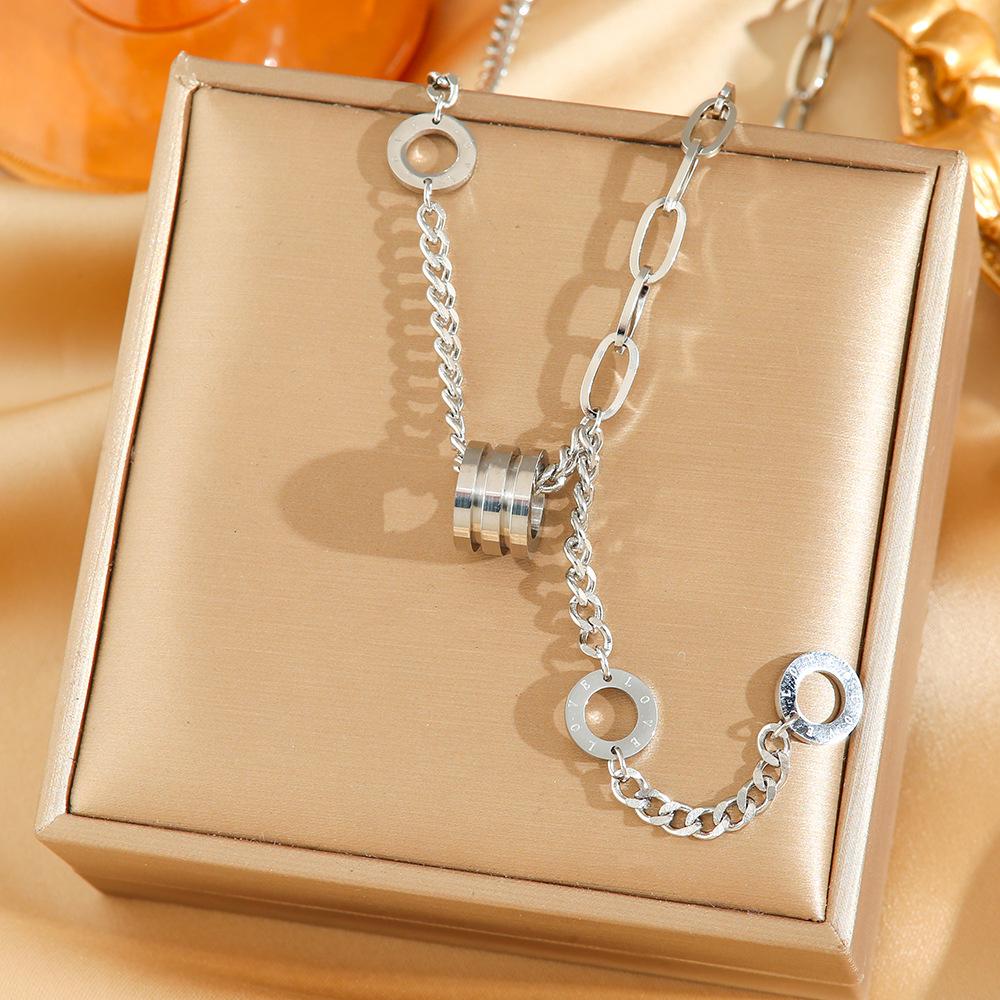 Titanium Steel Necklace For Women Elegant Simple Fashion Zircon Collarbone Chain Light Luxury Niche Jewelry