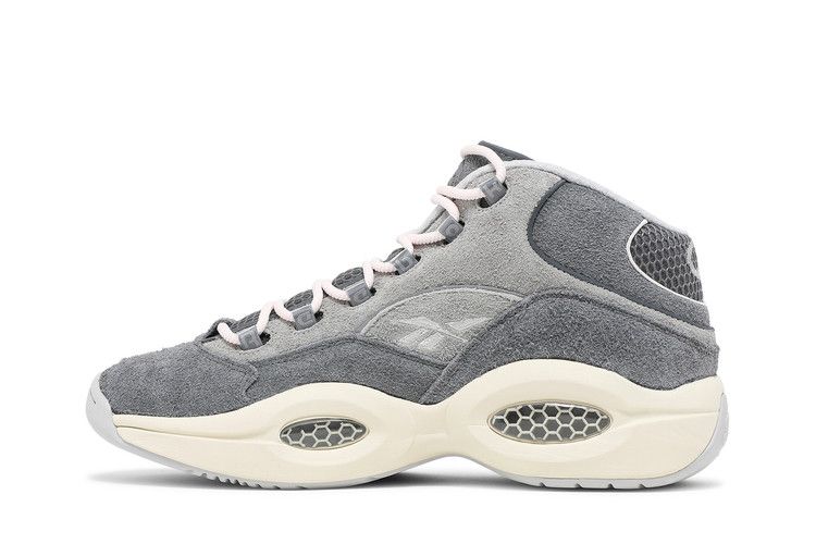 Men's Sneakers Reebok Question Mid Grey Suede Grey/Steel-Chalk White