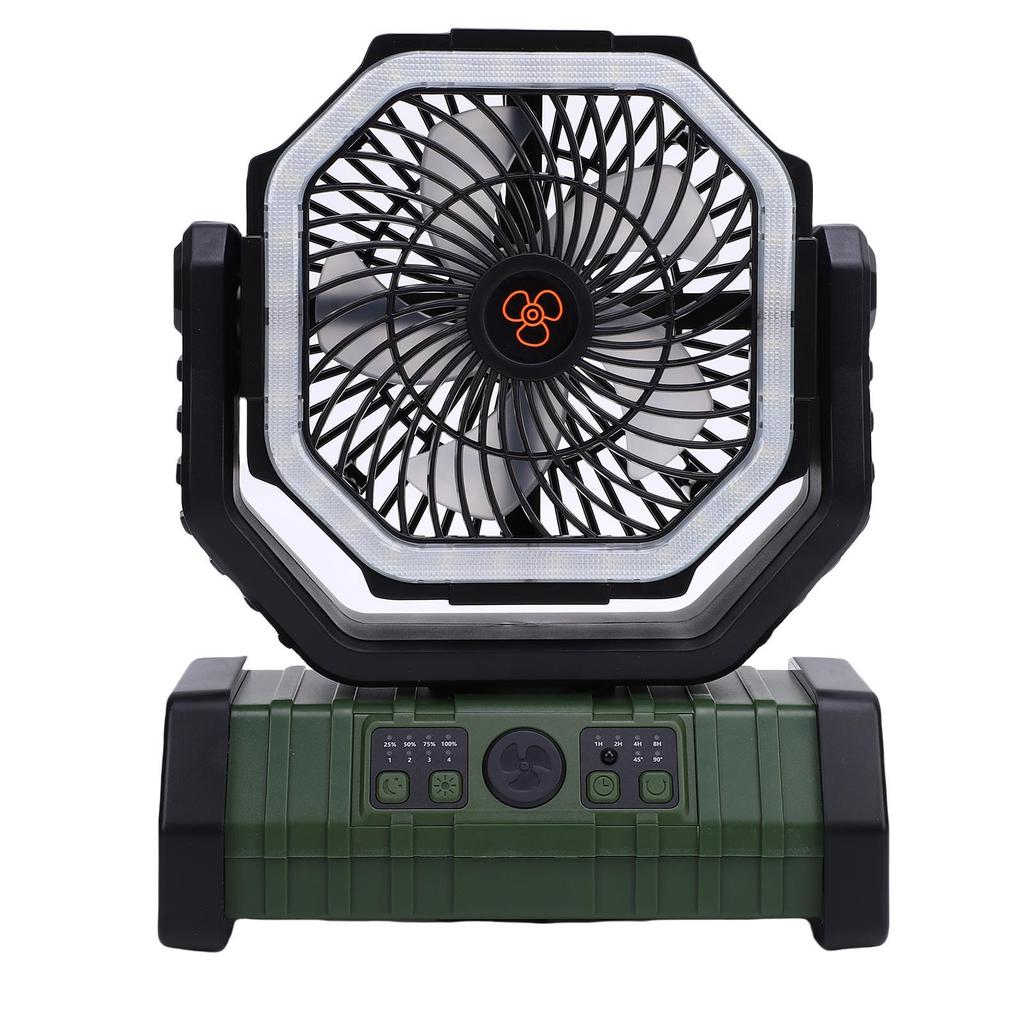 Portable Rechargeable Camping Fan 10000mAh Battery Operated Left Right Oscillation Cordless Tent Fan with Remote Light