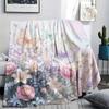1PC Fantasy Gnome Garden Print Flannel Blanket Lightweight and portable for Home Decor Warmth and Comfort Halloween Gifts Birthday Gifts
