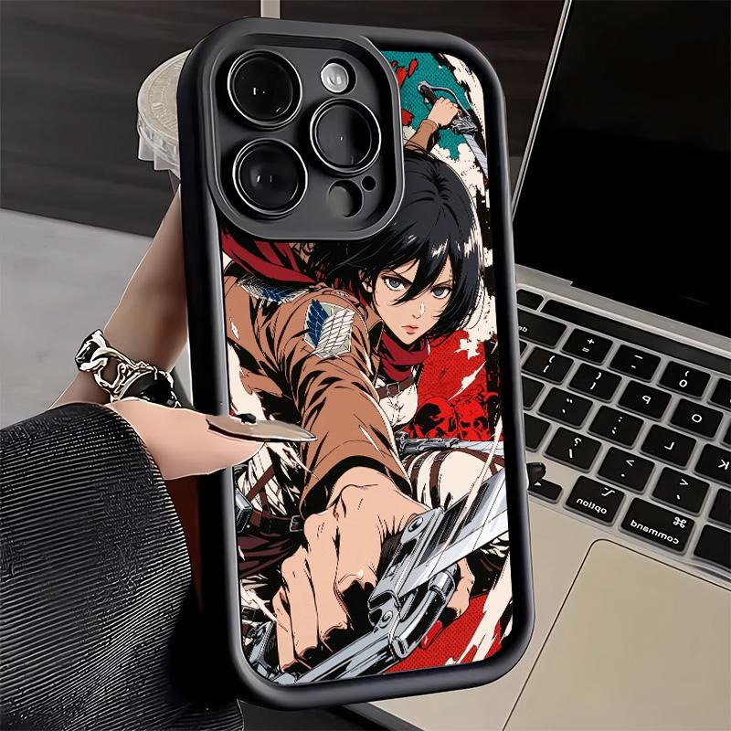 Чехол для телефона iPhone 17 Air 16E 15 16 Pro Max A-Атака на Титанов Микаса Чехол 14 Plus 13 12 Mini Мягкий силиконовый Fundas
