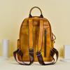 Johnature Retro Genuine Leather Women Bag Hand Painted Backpack First Layer Cowhide Casual Travel Bags