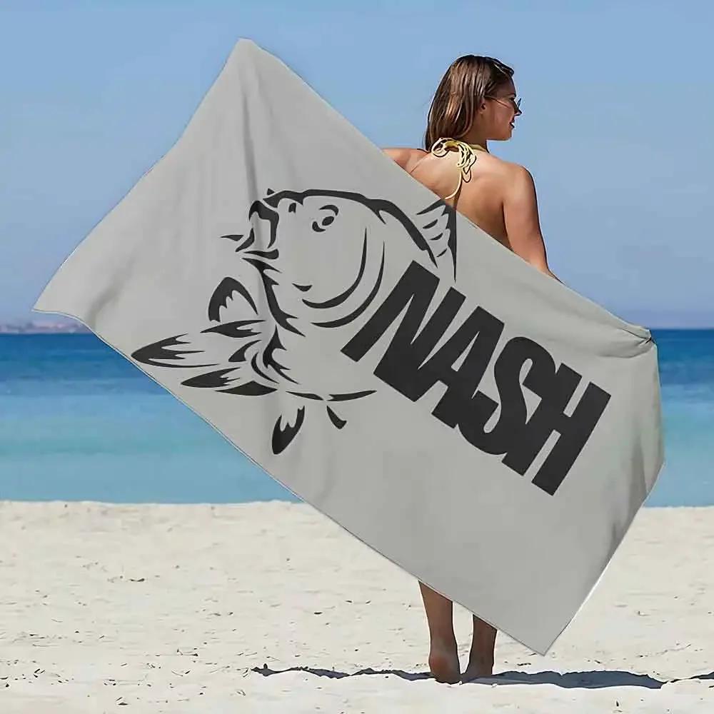 Nash Fishing Print Beach Towel - Soft Absorbent Towel for Fishing Enthusiasts, Unique Design for Everyday Use and Comfort