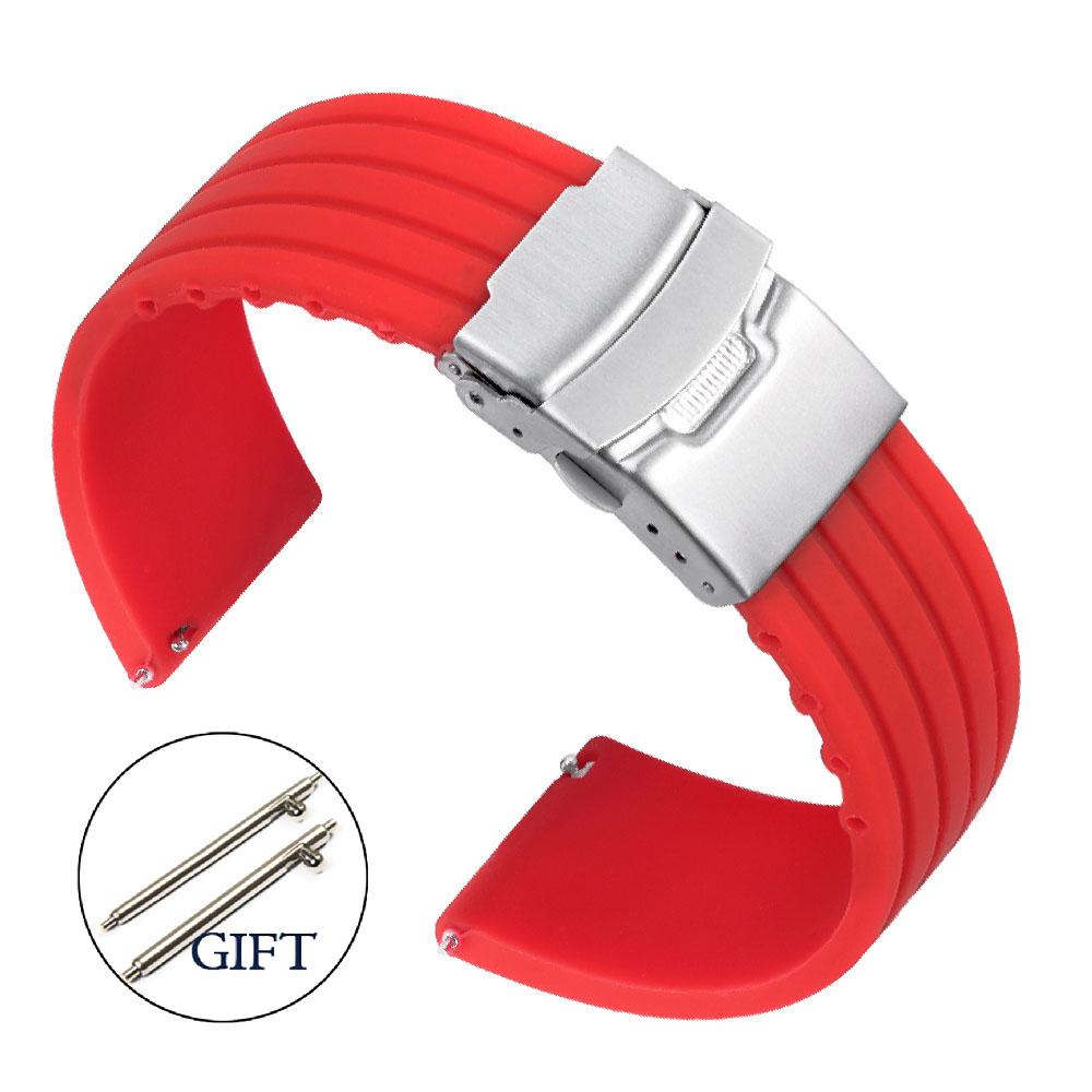 20 мм 22 мм Быстросъемный резиновый ремешок Удлиненный мягкий ручной часы Силиконовый ремешок для мужчин Водонепроницаемый ремешок для часов Отрезной подходит Браслет