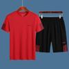 Men's Quick-Dry Ice Silk Sports T-Shirt & Shorts Set, Plus Size, 2024 Collection