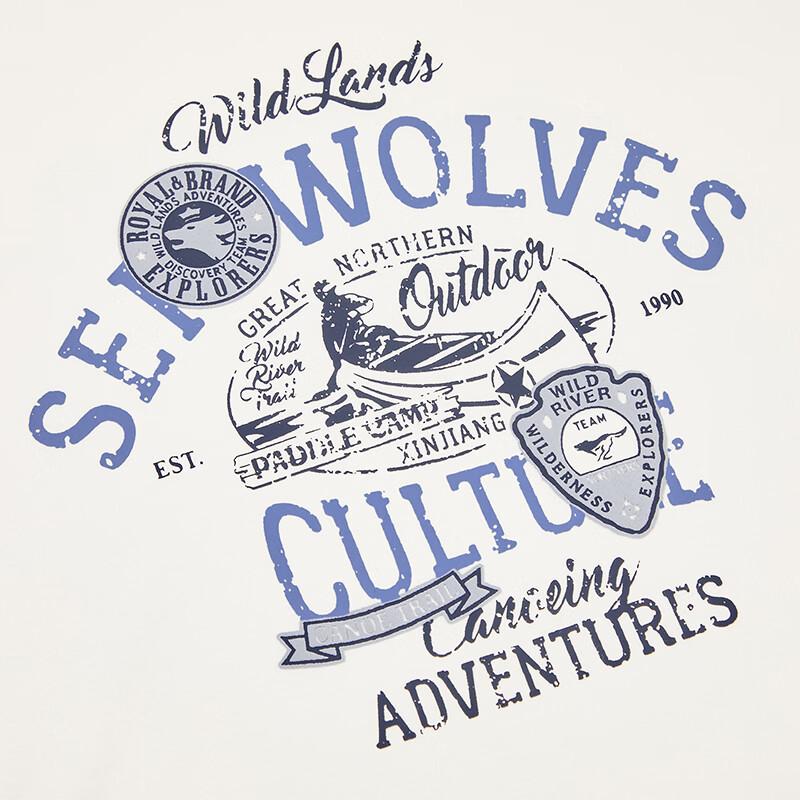 Septwolves Men's Pure Cotton Wrinkle-Resistant Short-Sleeve T-shirt