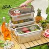 Sourdough Bread Storage Box Stainless Steel Crisper with Sealing Lid And Handle, Large Capacity Clear Keeper Box, Portable Container for