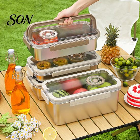 Sourdough Bread Storage Box Stainless Steel Crisper with Sealing Lid And Handle, Large Capacity Clear Keeper Box, Portable Container for