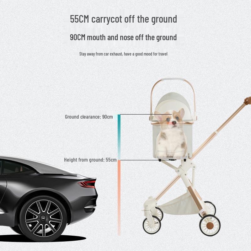 Luxury Foldable Pet Stroller for Small/Medium Dogs & Cats