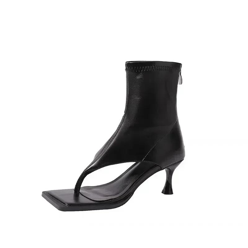 Mid Heels Sexy Women's Sandals Clip Toe Designer Elegant Heels Shoes 2025 Fad Summer Trend Party Shoes Pumps New Mujer Zapatos