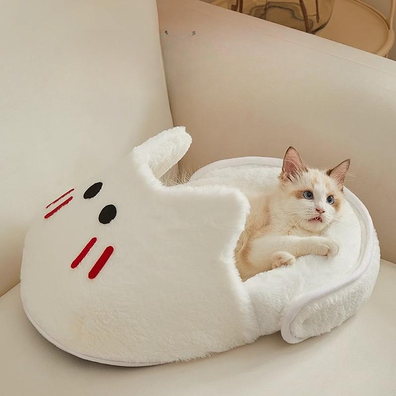 Slippers Cat Kennel Dog Kennel All Seasons Semi-enclosed Hamster Rabbit Kennel Warm In Winter Cat Sleeping Bag Cat Bed