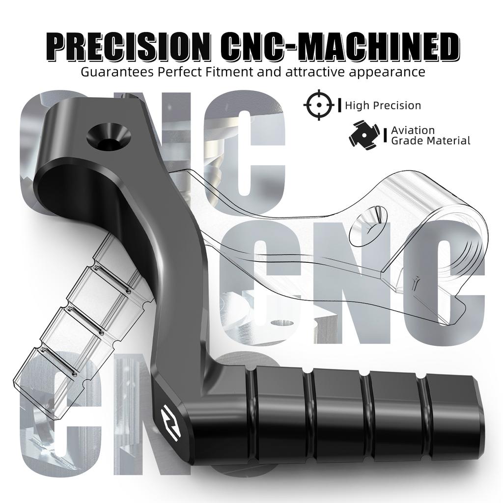 NICECNC Extended Wider Foot Pegs & kickstarter Starter Lever For Yamaha Banshee 350 1987-2006 Replaces 2GU-15620-01-00 Aluminum