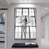 Angel Wing Portrait Posters and Prints Canvas Painting Black and White Dancer Girl Wall Pictures for Gym Yoga Room Decoration No Frame