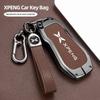 Чехол-брелок для ключа автомобиля из сплава+кожи для Xpeng Xiaopeng p7 p7i p5 g3 g3i g9 g6 22-23 Держатель Аксессуары для брелока в салоне