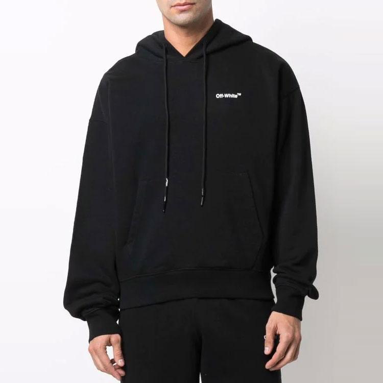 Off-White Толстовка Caravag Arrow Over Hoodie черного/белого цвета для мужчин OMBB037C99FLE0031001