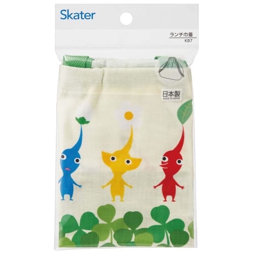 Skater Children's Lunch Box Drawstring Bag with Gusset Kids Made In Japan Nintendo Pikmin Boys Girls KB7