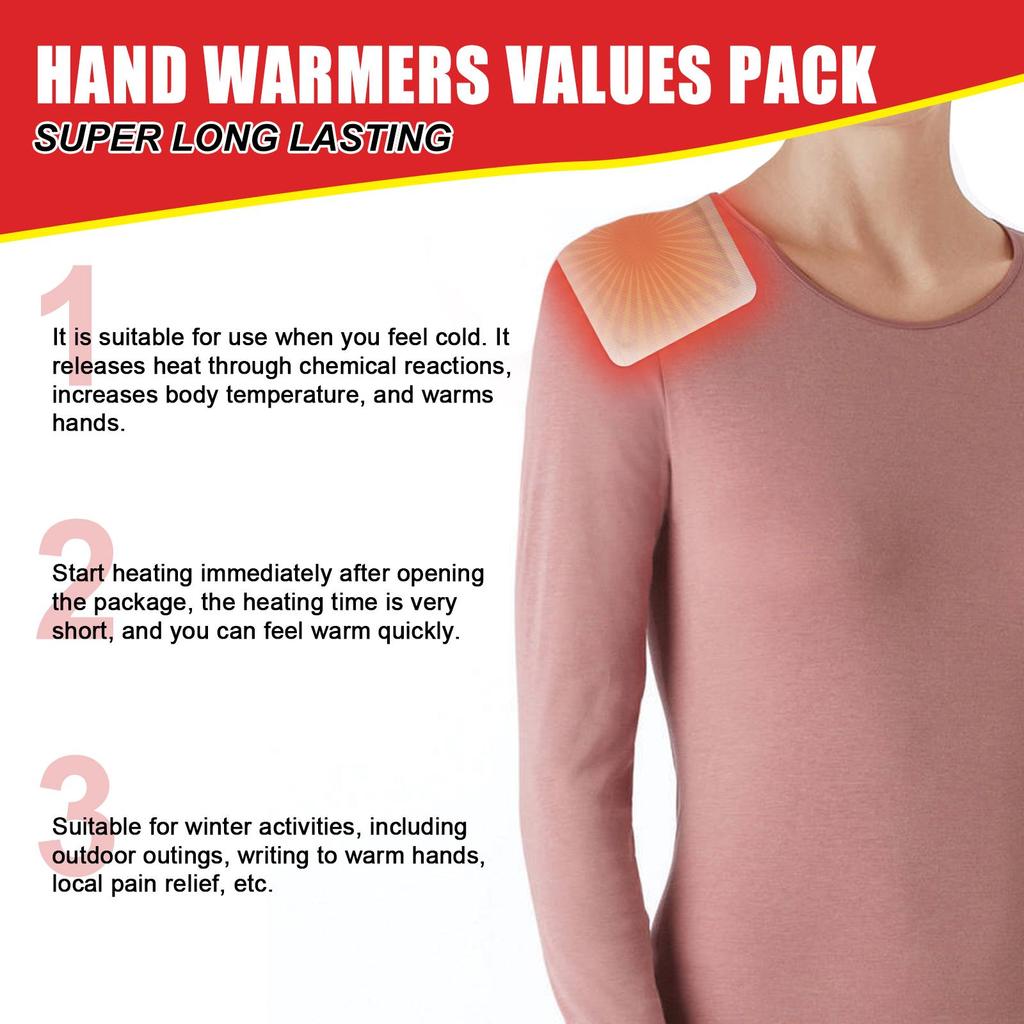 Jaysuing Hand Warmer Packs (20pcs) Long-lasting Disposable Heat Rapid Warming Keeps You Warm and Wards Off the Cold Suitable for Full-body Use 20pcs