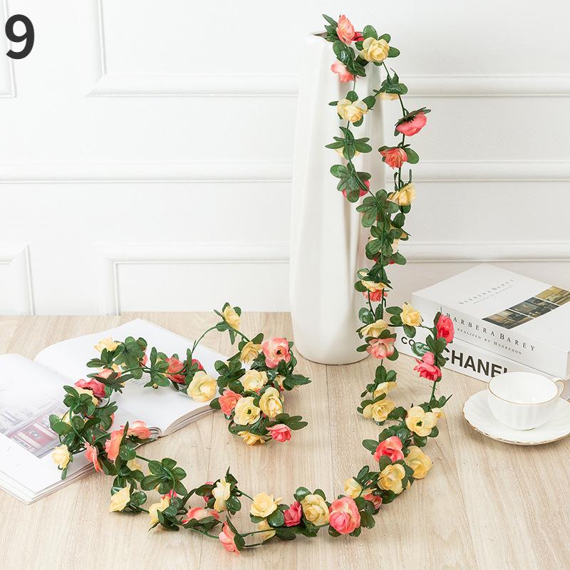 250CM Rose Artificial Flowers Christmas Garland for Wedding Home Room Decoration Spring Autumn Garden Arch DIY Fake Plant Vine