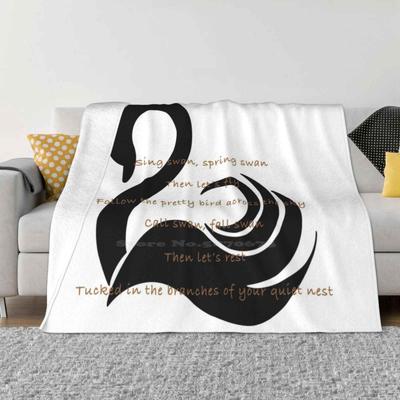 Стихотворение «Чёрный лебедь» Креативный дизайн Удобное Теплое Фланелевое Одеяло Kotlc Хранитель Забытых Городов Чёрный лебедь YA Книги Средний