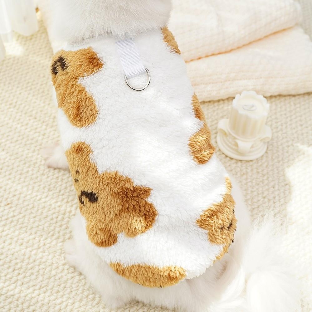 Fashion XS-9XL Winter Puppy Clothes Cute Bear Pattern Warm Fleece Dog Vest Dog Sweater Pet Supplies Vest Pitbull New Year's Gift