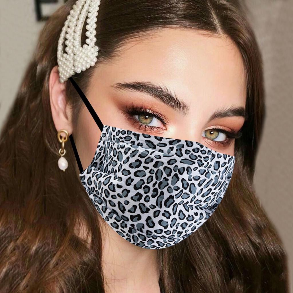 Взрослые женщины леопардовый принт моющаяся безопасная дымчатая маска для лица